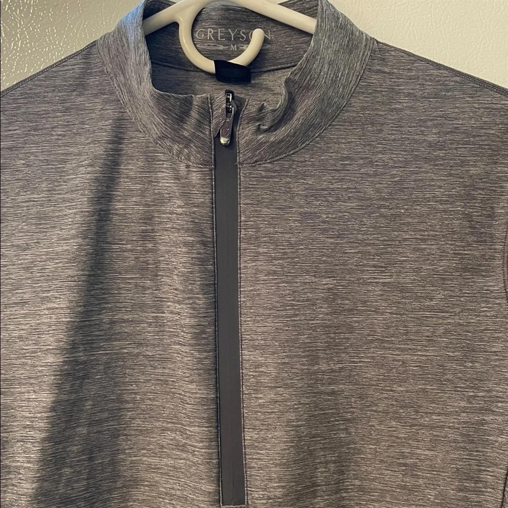 Greyson Women’s Medium Heathered Gray Zip Pullover Stakes Invitational Logo - Picture 4 of 10